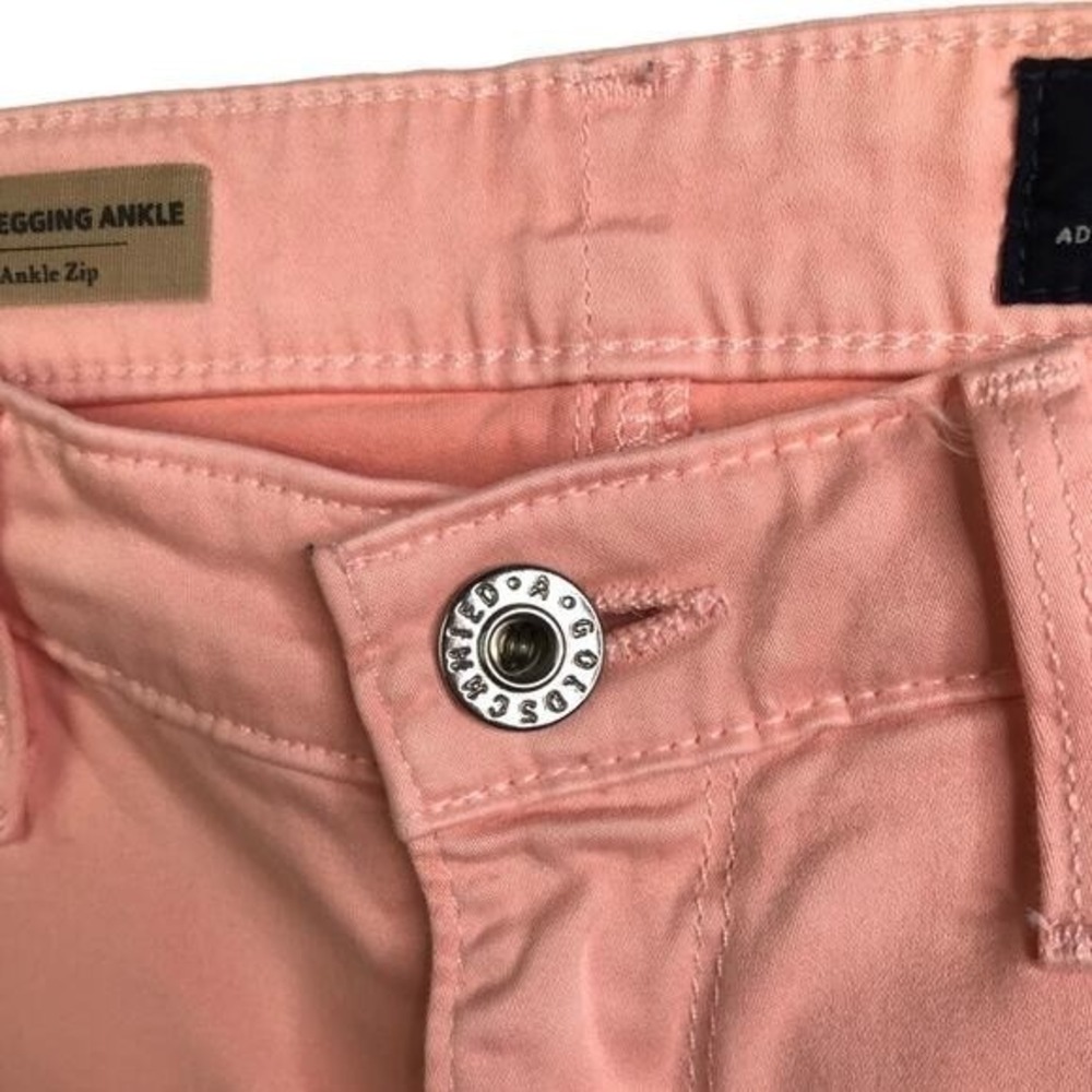 AG Adriano Goldschmied Jeans 2 Salmon Pink Zip Ankle Skinny Legging‎ Stretch - Picture 5 of 12